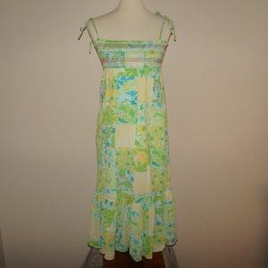 Lilly Pulitzer Midi Sundress XS Patchwork Print